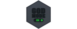 Hexagon PVC Patch "God Mode On"