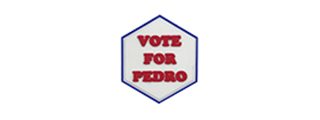 Hexagon PVC Patch Napoleon Dynamite "Vote For Pedro"