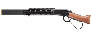 A&K M1873 "Mares Leg" Lever Action Airsoft Green Gas Rifle w/ M-LOK Rail and Suppressor (Color: Black)