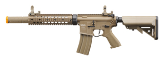 Lancer Tactical Proline Gen 2 10" Keymod M4 Carbine Airsoft AEG Rifle with Mock Suppressor (Color: Tan)