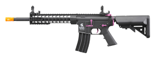 Lancer Tactical Gen 2 10" Keymod M4 Carbine Airsoft AEG Rifle (Color: Black / Purple)