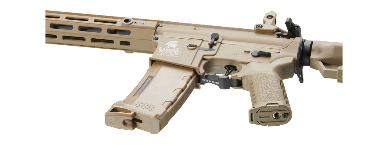 Lancer Tactical Gen 3 Hellion M-LOK 13" Airsoft M4 AEG (Color: Tan)