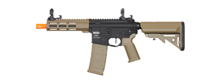 Lancer Tactical Mayhem 7" M-LOK Proline Series M4 Airsoft Rifle w/ Crane Stock (Color: Two-Tone) Lancer Tactical Mayhem 7" M-LOK Proline Series M4 Airsoft Rifle w/ Crane Stock (Color: Two-Tone)