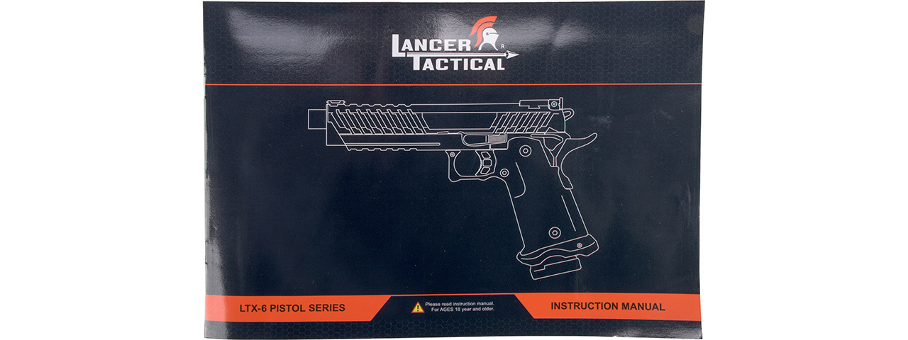Lancer Tactical Knightshade Gold Barrel Hi-Capa Gas Blowback Airsoft Pistol (Color: Black / Gold)