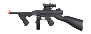 UK Arms Airsoft M1A1 Spring Tommy Gun with Drum Magazine (Color: Black)