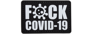 "Fuck Covid-19" PVC Patch (Color: White)