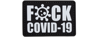 "Fuck Covid-19" PVC Patch (Color: White) "Fuck Covid-19" PVC Patch (Color: White)