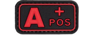 A-Positive Blood Type PVC Patch (Color: Black and Red)