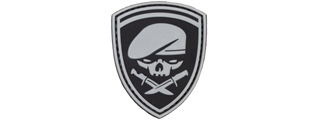 Skull Knife PVC Patch (Color: Black and Gray)