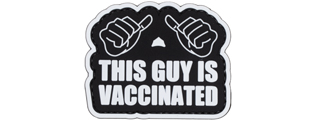 "This Guy is Vaccinated" Thumbs Up PVC Patch (Color: Black and White)