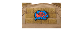 "WTF What The Fuck" PVC Patch (Color: Red & Blue)