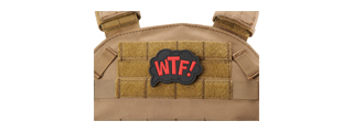 "WTF What The Fuck" PVC Patch (Color: Red & Black)