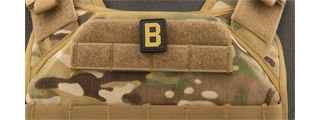 Letter "B" PVC Patch (Color: Tan)