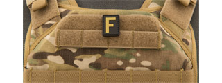 Letter "F" PVC Patch (Color: Tan)