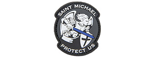 "Saint Michael Protect Us" PVC Patch (Color: Black)