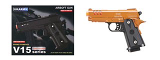 UK Arms 2011 Compact Heavyweight Series Airsoft Spring Pistol (Color: Gold)