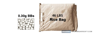 Lancer Tactical 46 lbs Rice Bag Airsoft 0.30g BBs (Color: White)