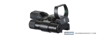Lancer Tactical 4-Reticle Red/Green Dot Reflect Sight with Green Laser (Color: Black)