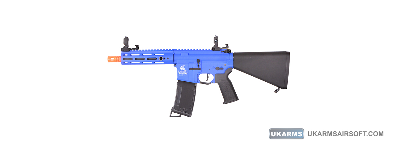 Lancer Tactical Gen 3 Hellion 7" M-LOK Airsoft AEG Rifle w/ Stubby Stock (Color: Blue)