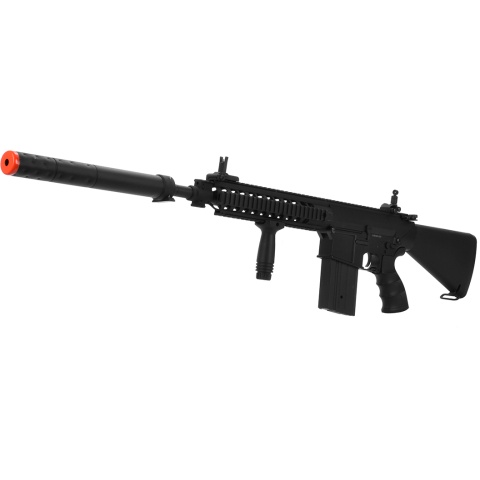 Golden Eagle Airsoft SR-25 AEG w/ Vert Foregrip Picatinny RIS - BLACK