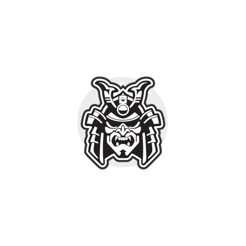 Samurai Helmet Black & White PVC Patch
