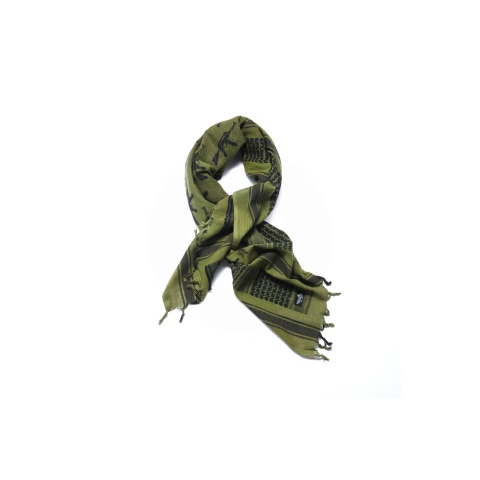 Lancer Tactical Multi-Purpose Shemagh Face Head Wrap w/ AK47 Pattern - OD GREEN