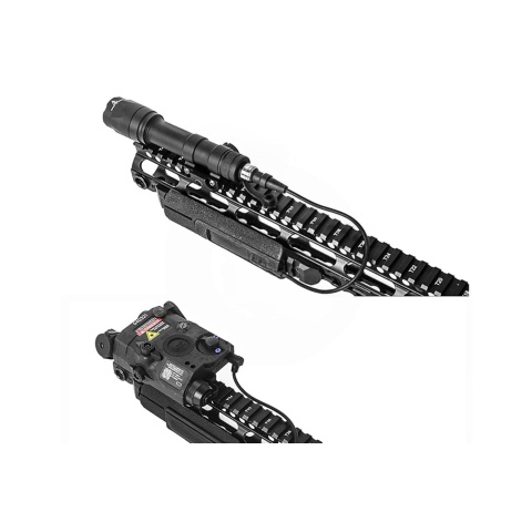 Atlas Custom Works Pressure Switch Mount for Tactical Flashlight DBAL PEQ 15 Suitable for 20mm Picatinny Rail - (Black)