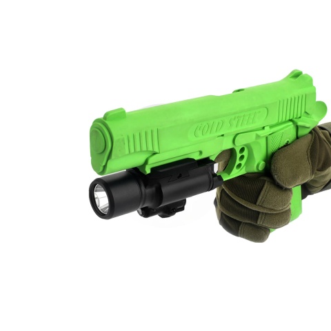 Atlas Custom Works X400 Tactical LED Rail Mount Light w/ Green Laser (Black)