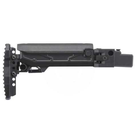 Atlas Custom Works Folding Telescopic Buttstock w/ Cheek Riser for GHK AKM V2 GBB Airsoft Rifle - (Black)