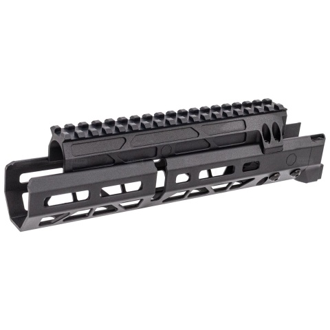 Atlas Custom Works CNC Aluminum 10.1 Inch M LOK Handguard w/ Railed Gas Tube for CYMA AKM AEG Airsoft Rifles - (Black)