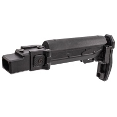 Atlas Custom Works Adjustable Telescopic Folding Stock w/ 4 Position Cheek Riser for GHK AKM V3 GBBR Airsoft Rifles - (Black)