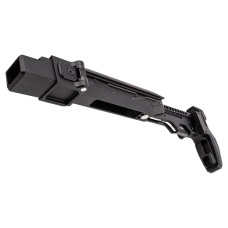 Atlas Custom Works Adjustable Telescopic Folding Stock w/ 4 Position Cheek Riser for GHK AKM V3 GBBR Airsoft Rifles - (Black)