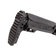 Atlas Custom Works Adjustable Telescopic Folding Stock w/ 4 Position Cheek Riser for GHK AKM V3 GBBR Airsoft Rifles - (Black)