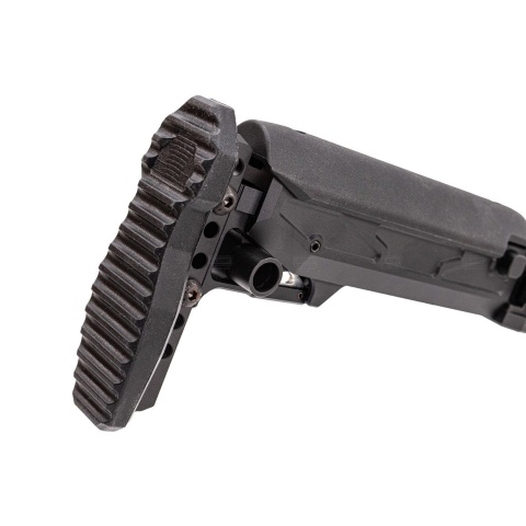 Atlas Custom Works Adjustable Telescopic Folding Stock w/ 4 Position Cheek Riser for GHK AKM V3 GBBR Airsoft Rifles - (Black)