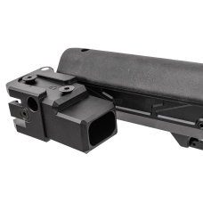 Atlas Custom Works Adjustable Telescopic Folding Stock w/ 4 Position Cheek Riser for GHK AKM V3 GBBR Airsoft Rifles - (Black)