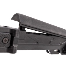 Atlas Custom Works Adjustable Telescopic Folding Stock w/ 4 Position Cheek Riser for GHK AKM V3 GBBR Airsoft Rifles - (Black)