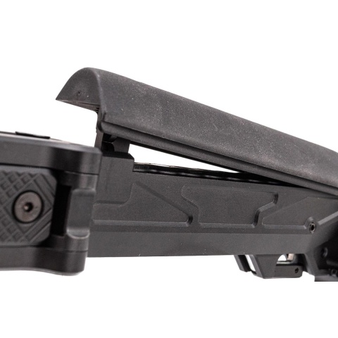 Atlas Custom Works Adjustable Telescopic Folding Stock w/ 4 Position Cheek Riser for GHK AKM V3 GBBR Airsoft Rifles - (Black)
