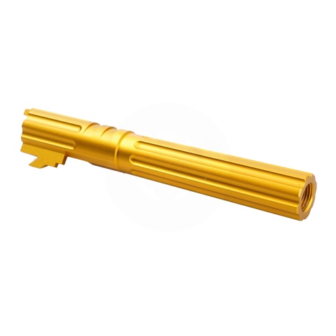 Atlas Custom Works 5.1 Inch Aluminum Straight Fluted Outer Barrel for TM Hicapa M11 CW GBBP (Gold)