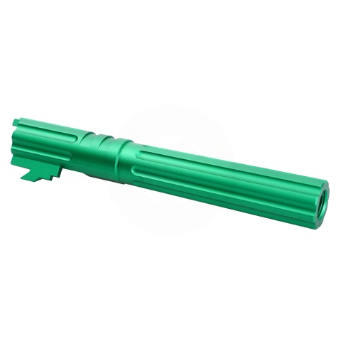 Atlas Custom Works 5.1 Inch Aluminum Straight Fluted Outer Barrel for TM Hicapa M11 CW GBBP (Green)
