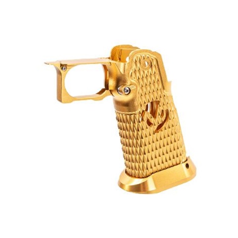 Atlas Custom Works CNC Aluminum Type 9 Grip Kit w/ Magwell Trigger Guard/Housing for Tokyo Marui Hi Capa GBBP Airsoft Pistols - (Gold)