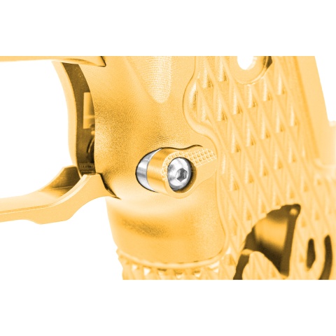 Atlas Custom Works CNC Aluminum Type 9 Grip Kit w/ Magwell Trigger Guard/Housing for Tokyo Marui Hi Capa GBBP Airsoft Pistols - (Gold)