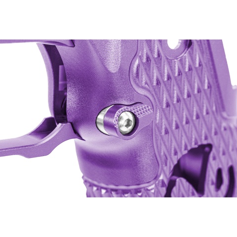 Atlas Custom Works CNC Aluminum Type 9 Grip Kit w/ Magwell Trigger Guard/Housing for Tokyo Marui Hi Capa GBBP Airsoft Pistols - (Purple)