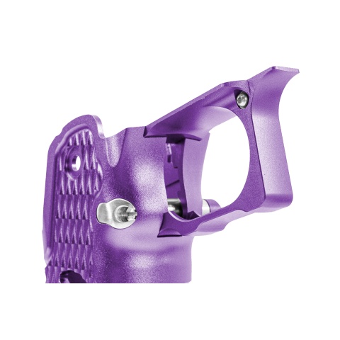 Atlas Custom Works CNC Aluminum Type 9 Grip Kit w/ Magwell Trigger Guard/Housing for Tokyo Marui Hi Capa GBBP Airsoft Pistols - (Purple)