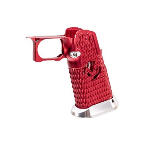 Atlas Custom Works CNC Aluminum Type 9 Grip Kit w/ Magwell Trigger Guard/Housing for Tokyo Marui Hi Capa GBBP Airsoft Pistols - (Red)