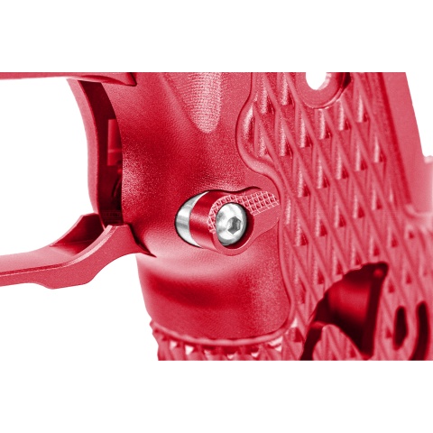 Atlas Custom Works CNC Aluminum Type 9 Grip Kit w/ Magwell Trigger Guard/Housing for Tokyo Marui Hi Capa GBBP Airsoft Pistols - (Red)