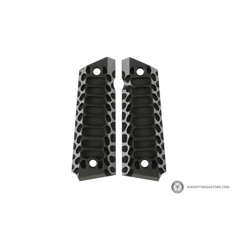 Atlas Custom Works Aluminum Grip Panel for 1911 Series Pistols (Black/Cobra)