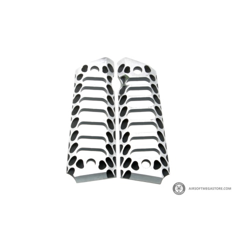 Atlas Custom Works 1911 Government/Commander Cobra Skeleton Full Size Aluminum Grip Panels (Color: Black)