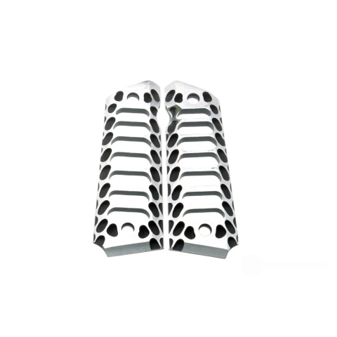 Atlas Custom Works 1911 Government/Commander Cobra Skeleton Full Size Aluminum Grip Panels (Color: Black)