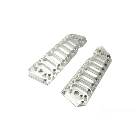 Atlas Custom Works 1911 Government/Commander Cobra Skeleton Full Size Aluminum Grip Panels (Color: Silver)