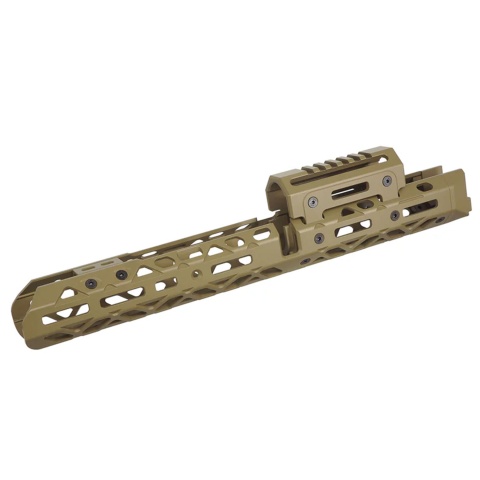 Atlas Custom Works Extended Handguard w/ Short Top Rail Section for Tokyo Marui AKM GBB Airsoft Rifles - (Tan)